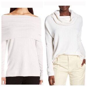Cashmere! Vince Cashmere cowl neck / off shoulder sweater